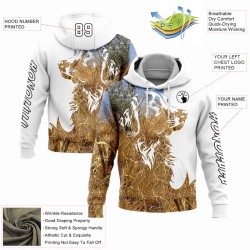Custom Stitched White Black 3D Dog Hunting Sports Pullover Sweatshirt Hoodie Custom Stitched White Black 3D Dog Hunting Sports Pullover Sweatshirt Hoodie